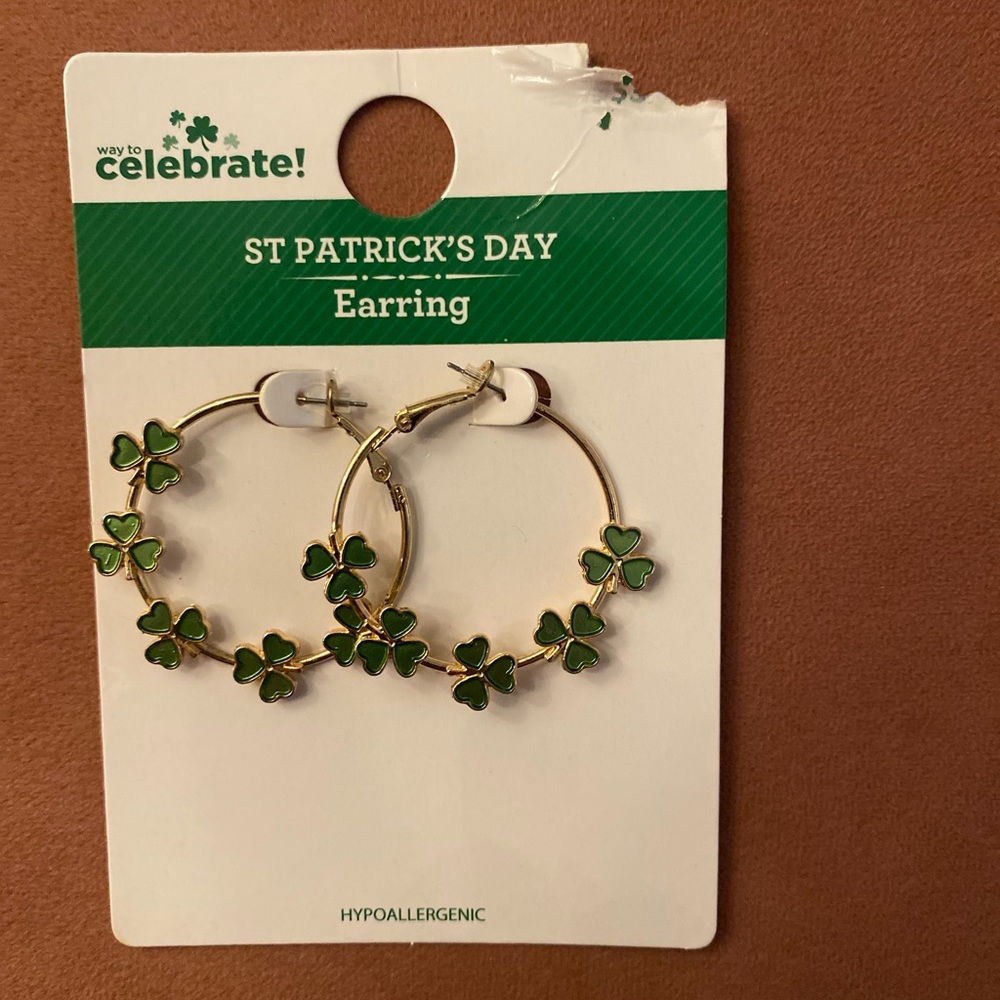 Four Leaf Clover Hoop Earrings